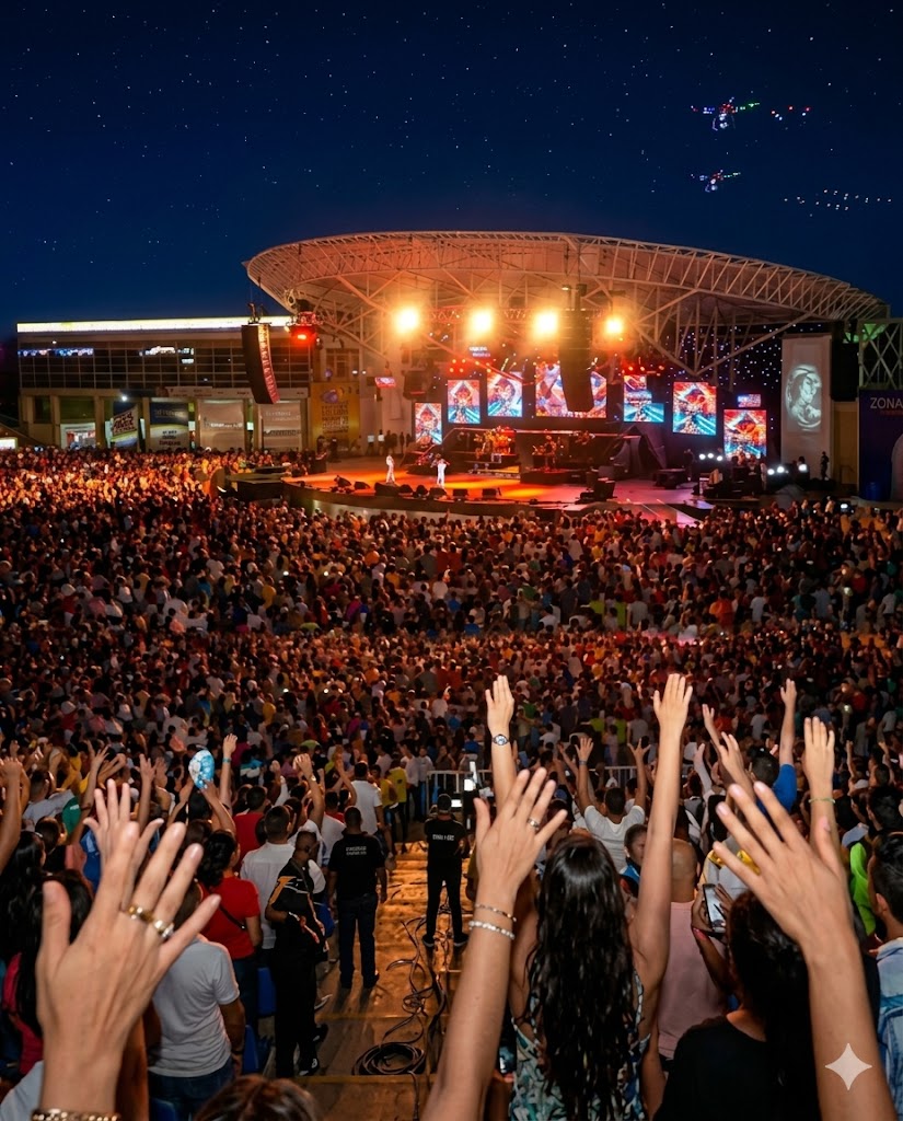 Festival de la Leyenda Vallenata en el Parque de la Leyenda — multitud y escenario iluminado